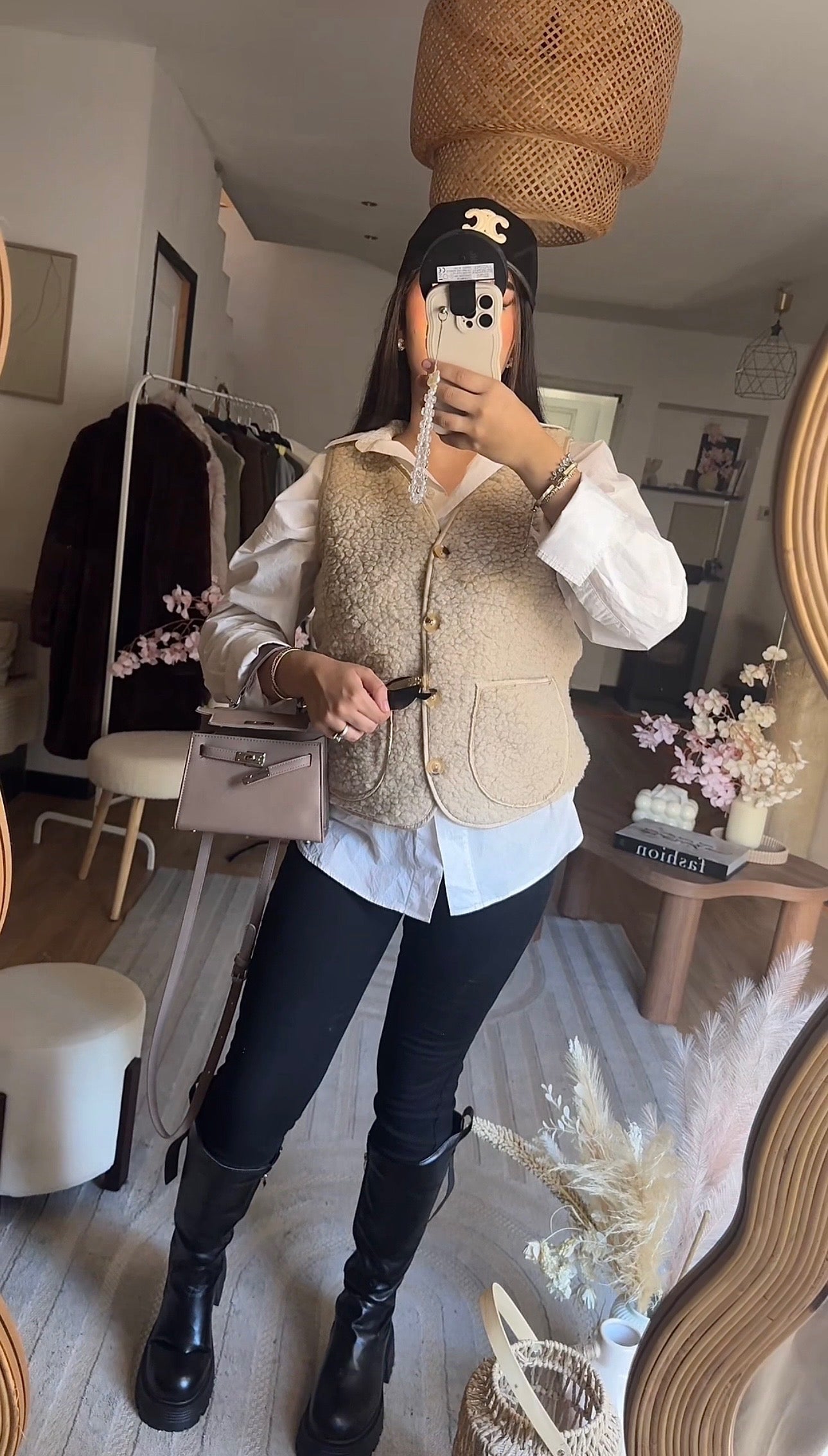 Gilet sans manches crème
