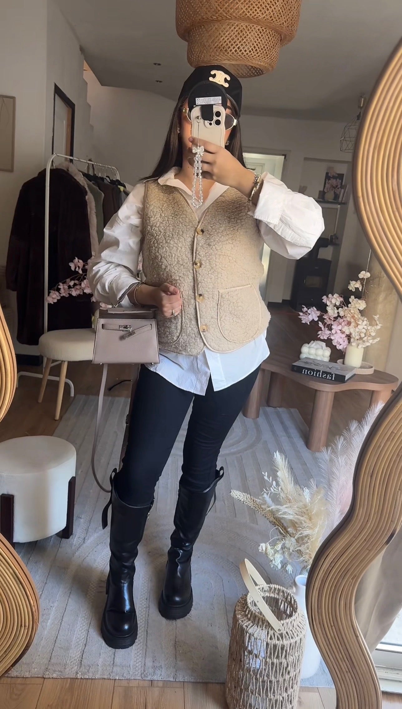 Gilet sans manches crème