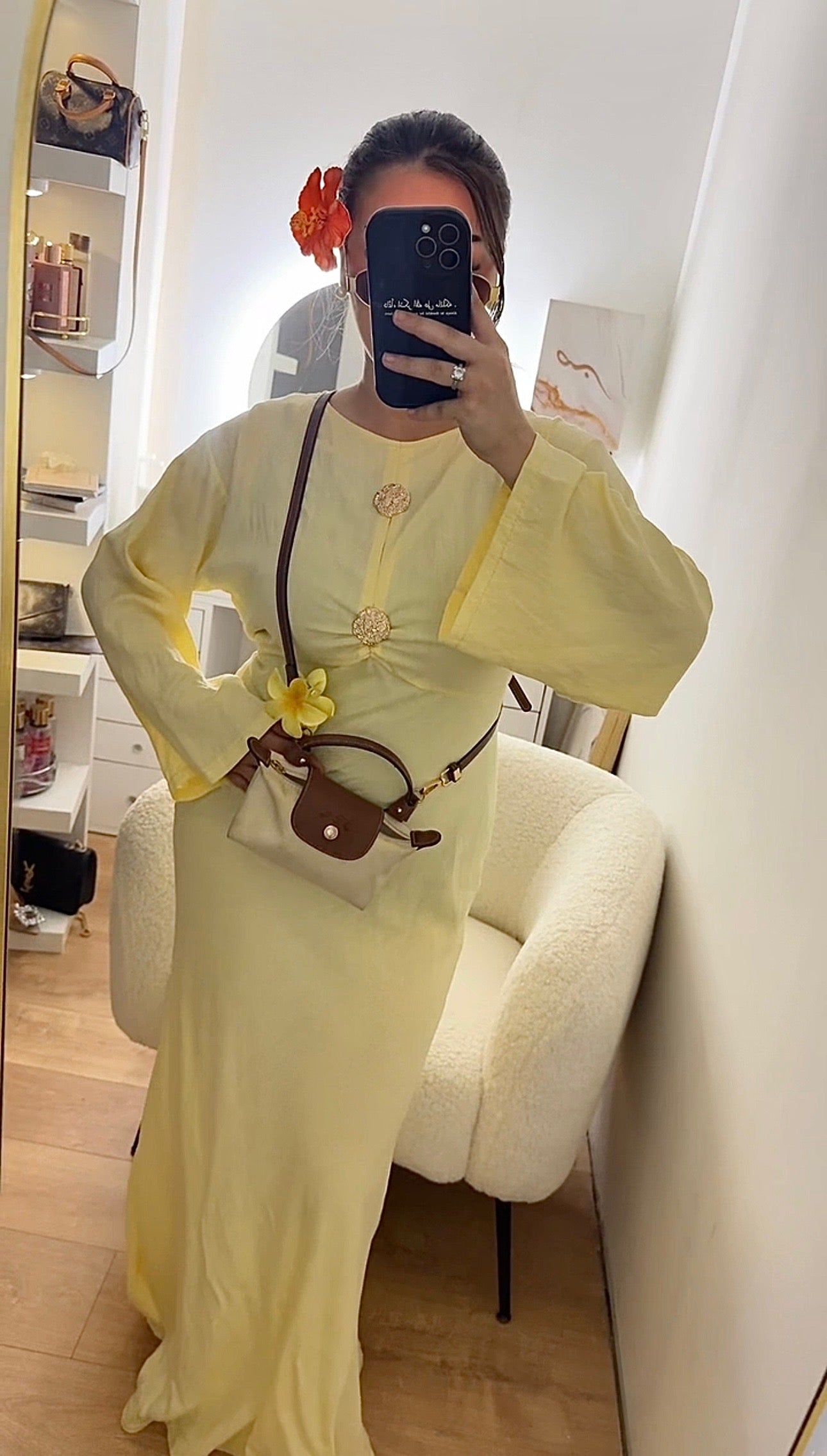 Robe à Bouton dorée Jaune
