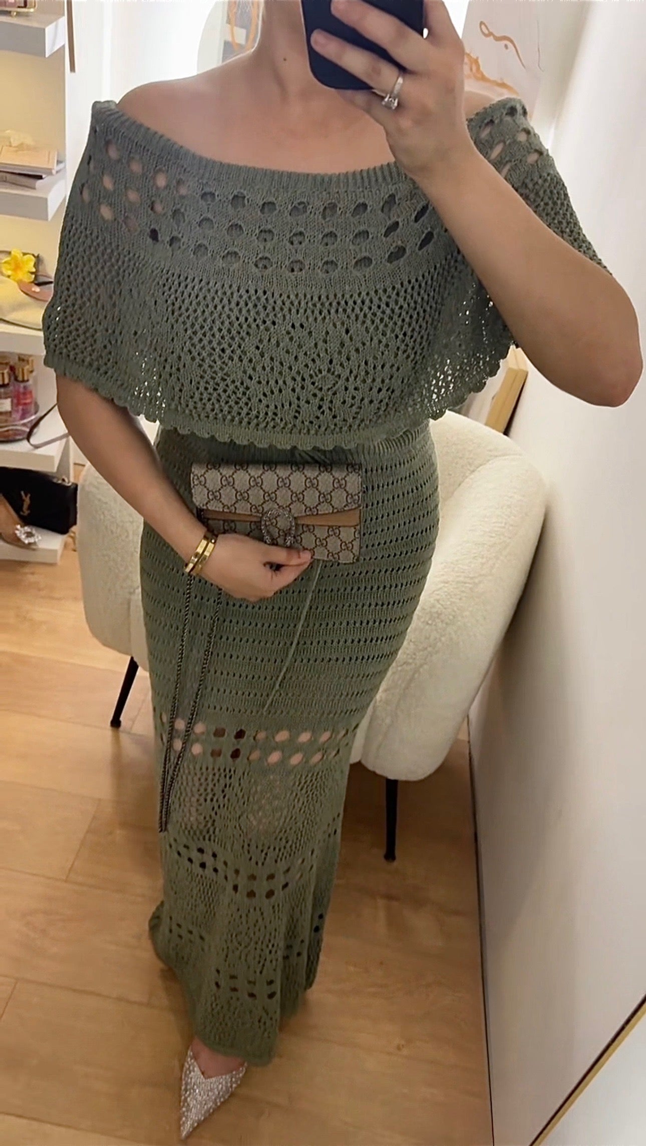 Robe à Crochet kaki