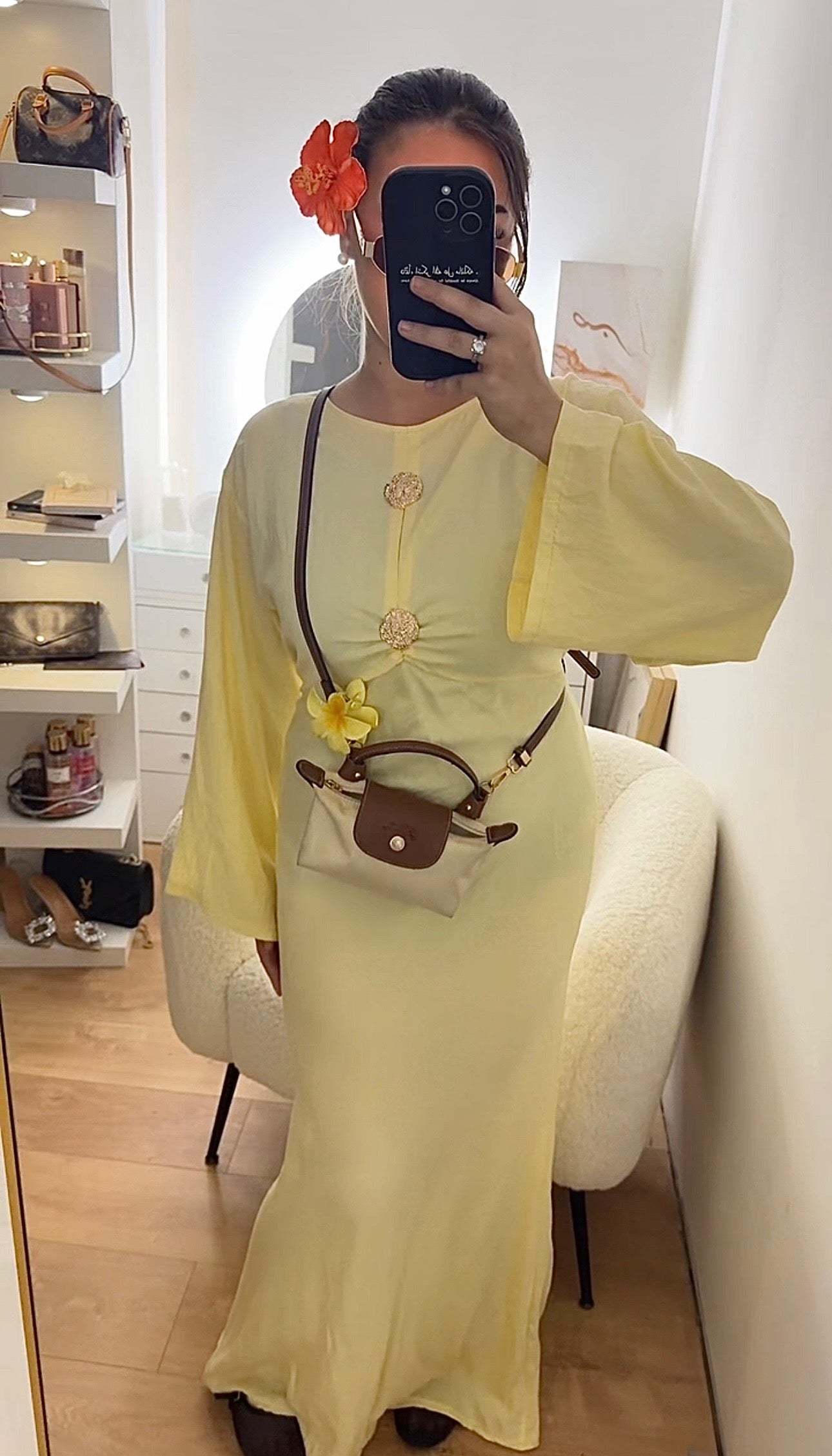Robe à Bouton dorée Jaune