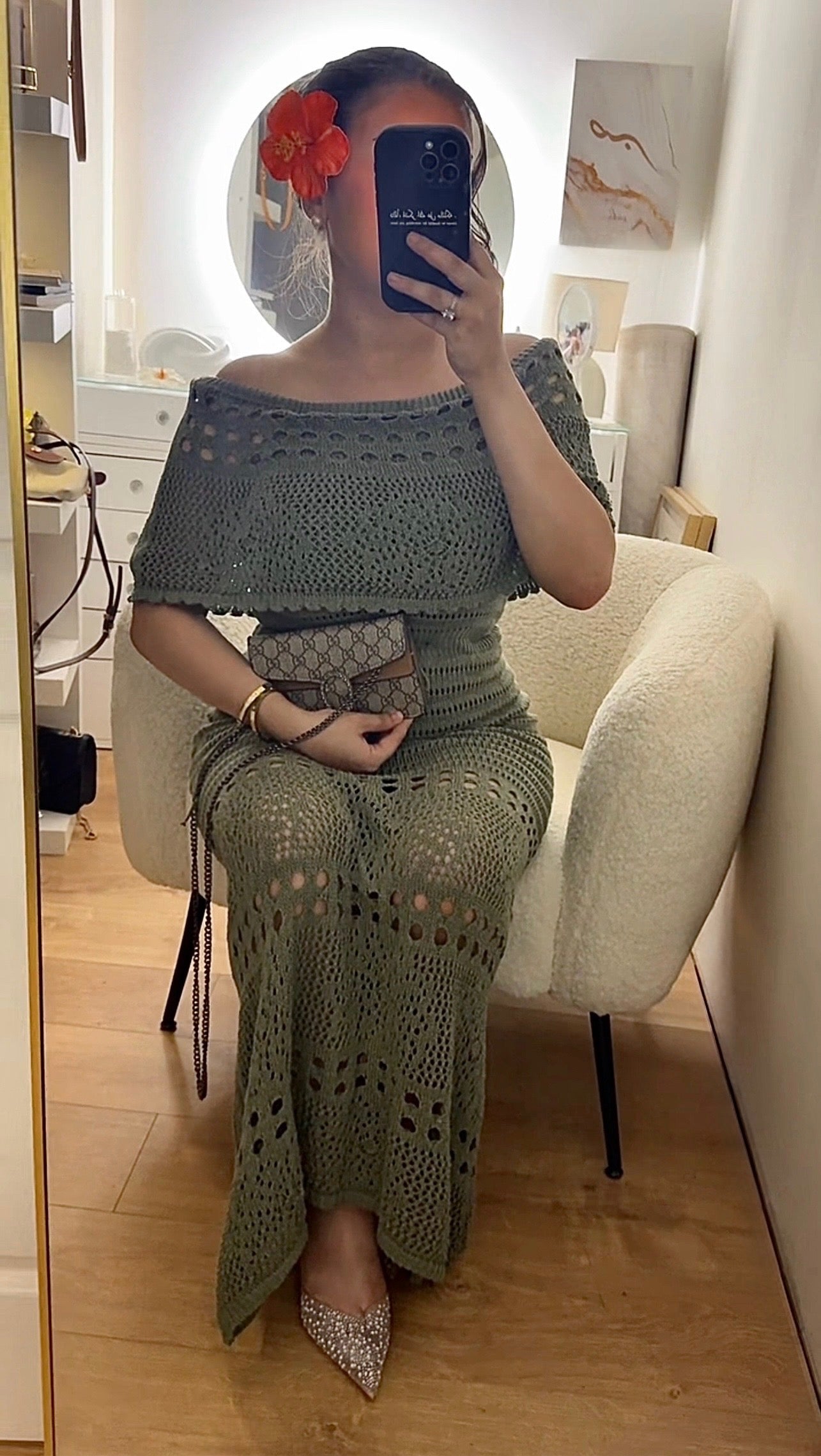Robe à Crochet kaki