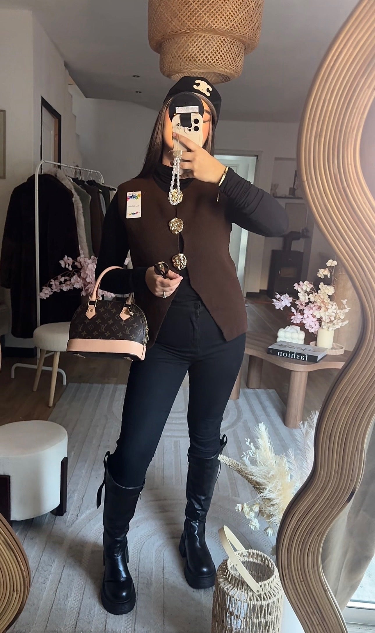 Cardigan à Boutons Dorés Choco
