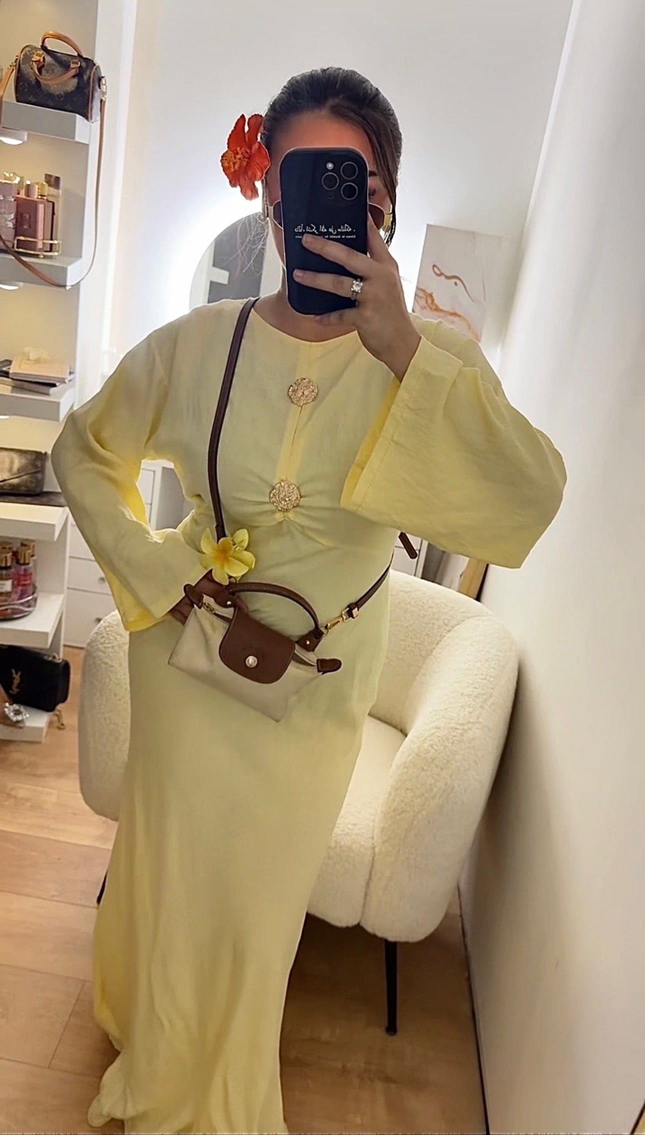 Robe à Bouton dorée Jaune
