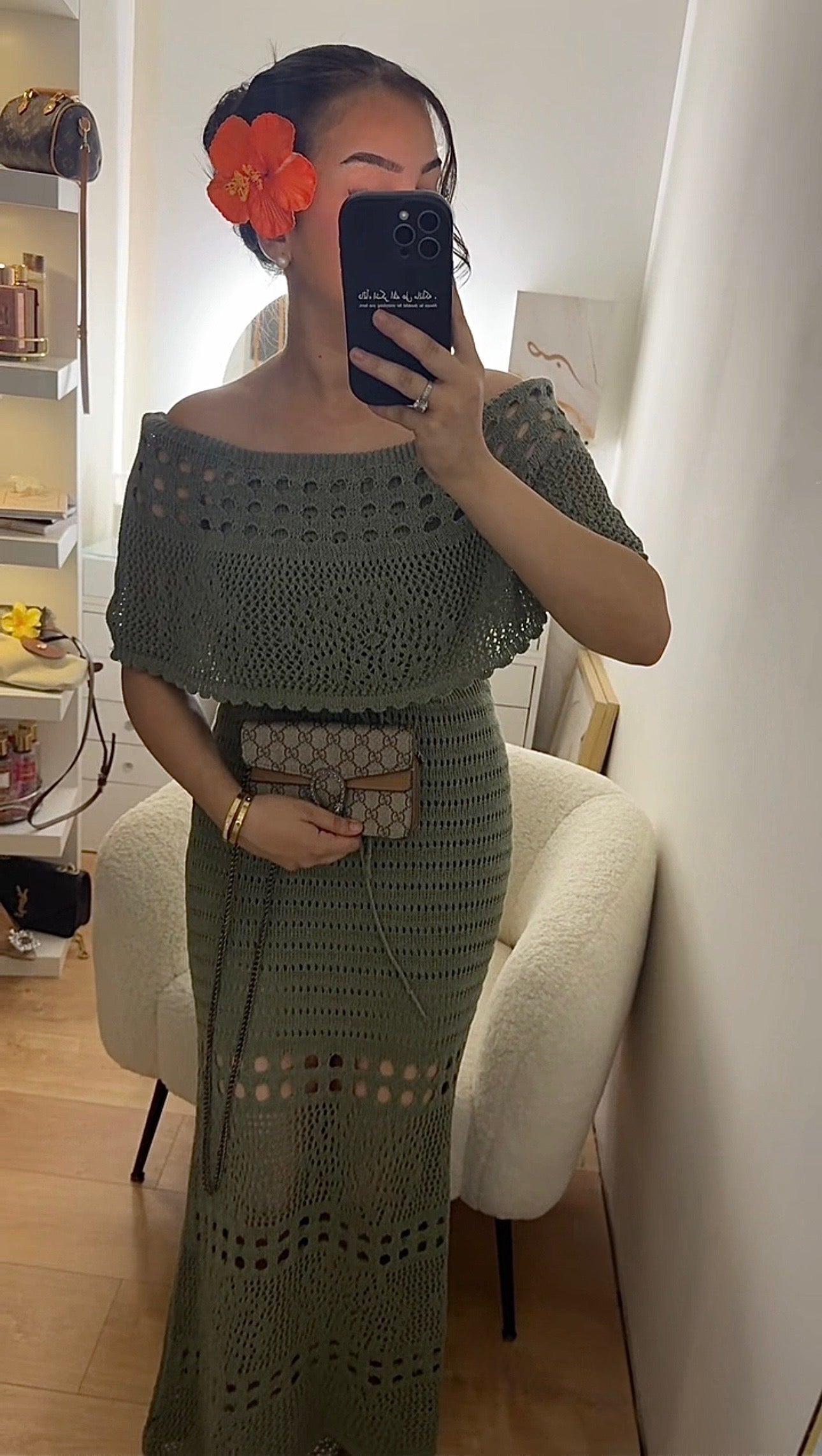Robe à Crochet kaki