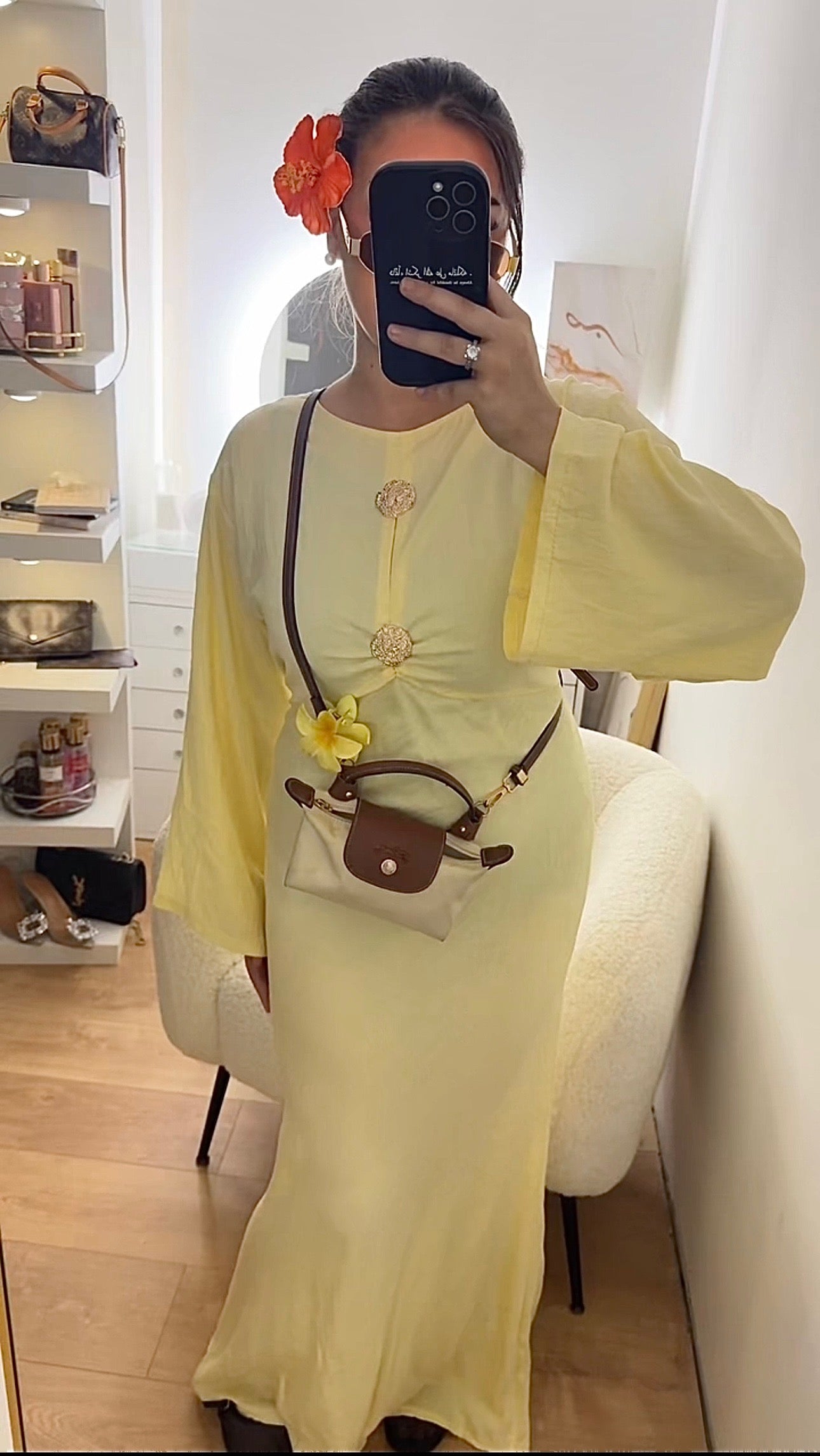 Robe à Bouton dorée Jaune