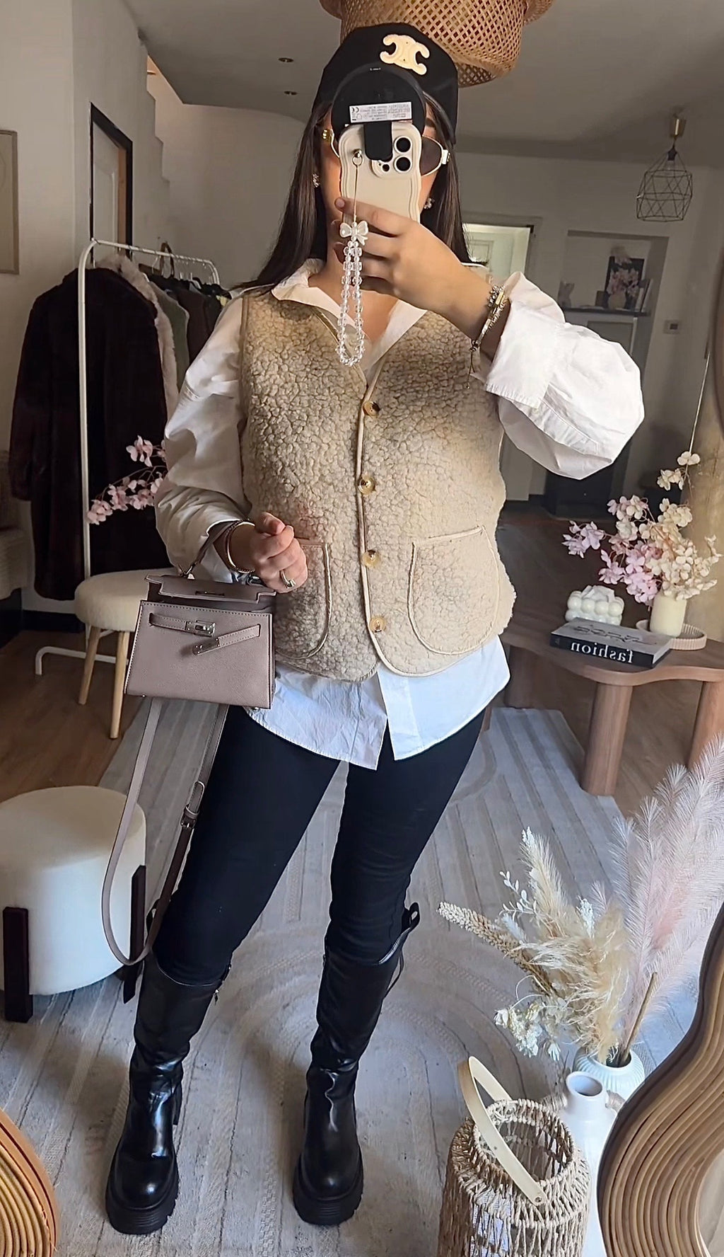 Gilet sans manches crème