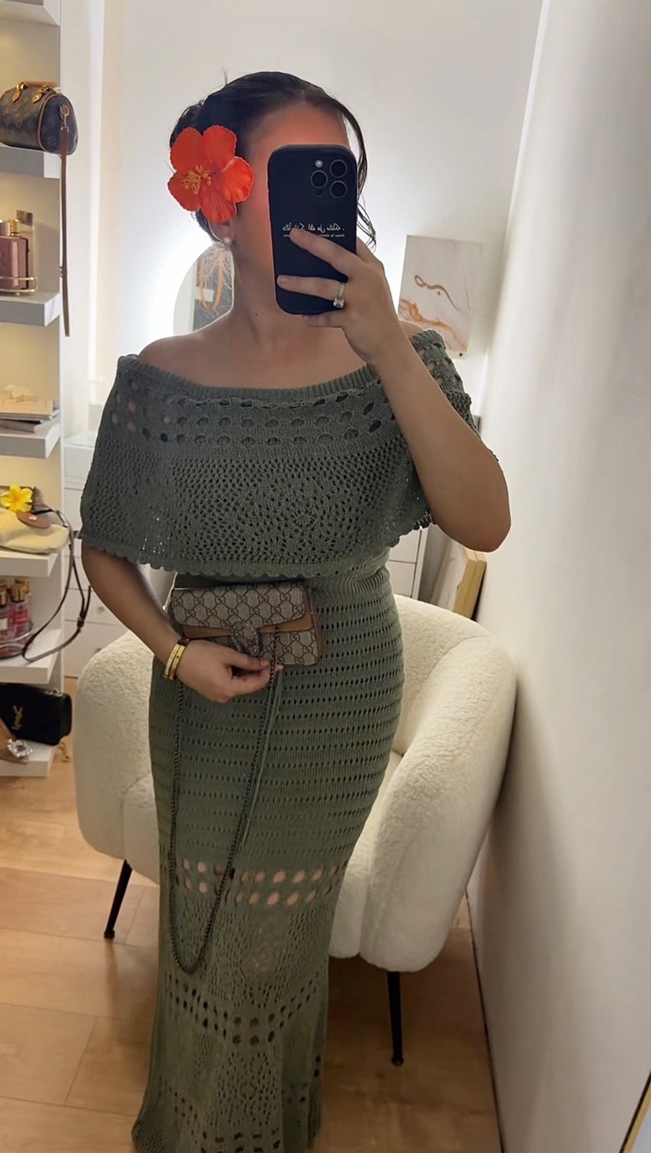 Robe à Crochet kaki