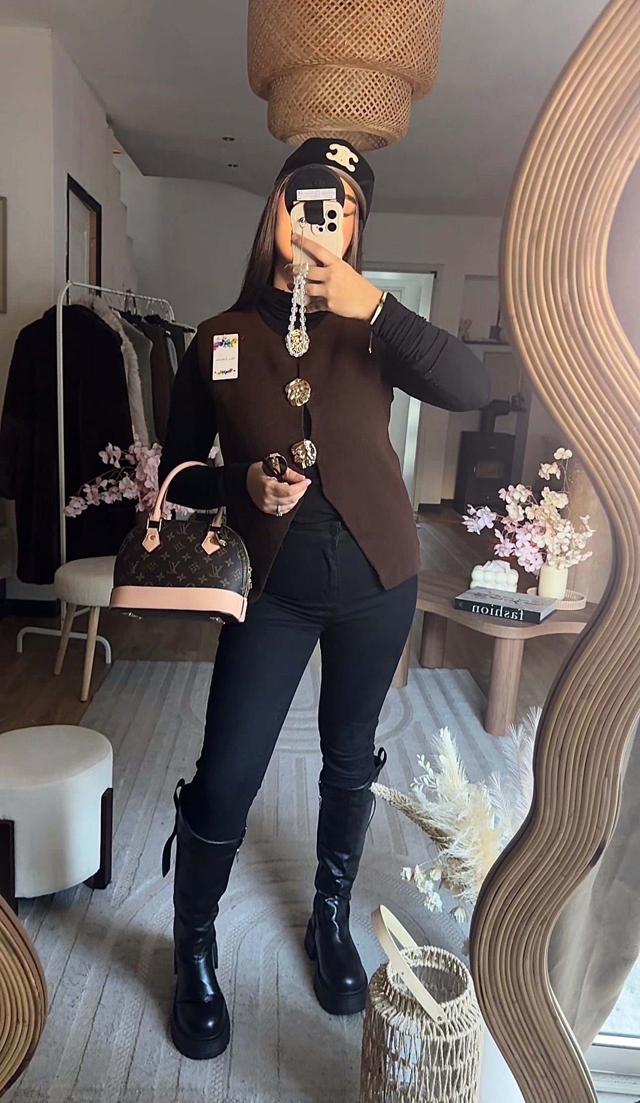 Cardigan à Boutons Dorés Choco